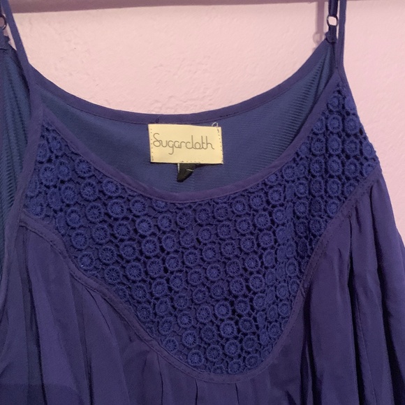 Loose Fitting Blue Mini Dress - Picture 2 of 3